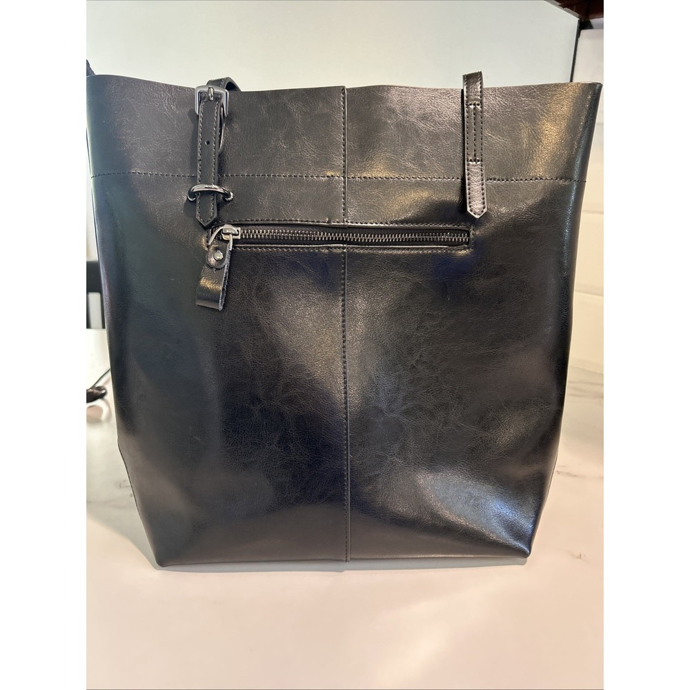 Kattee Black Leather Shoulder Purse‎ Bag Tote New Without Tag